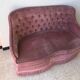 Pink vintage velvet sofa