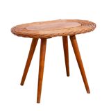 Mid century rattan stool by Jan Kalous for ÚLUV, 1960´s, Czechoslovakia