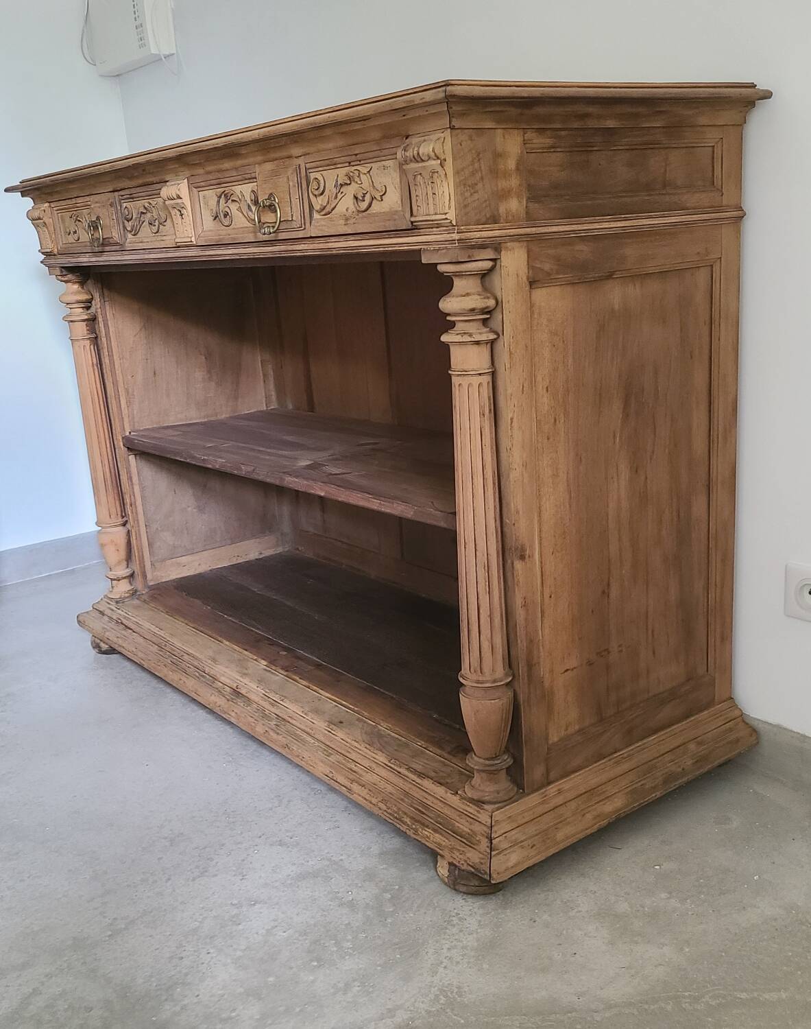 Old counter furniture trade furniture console central island raw wood storage sideboard