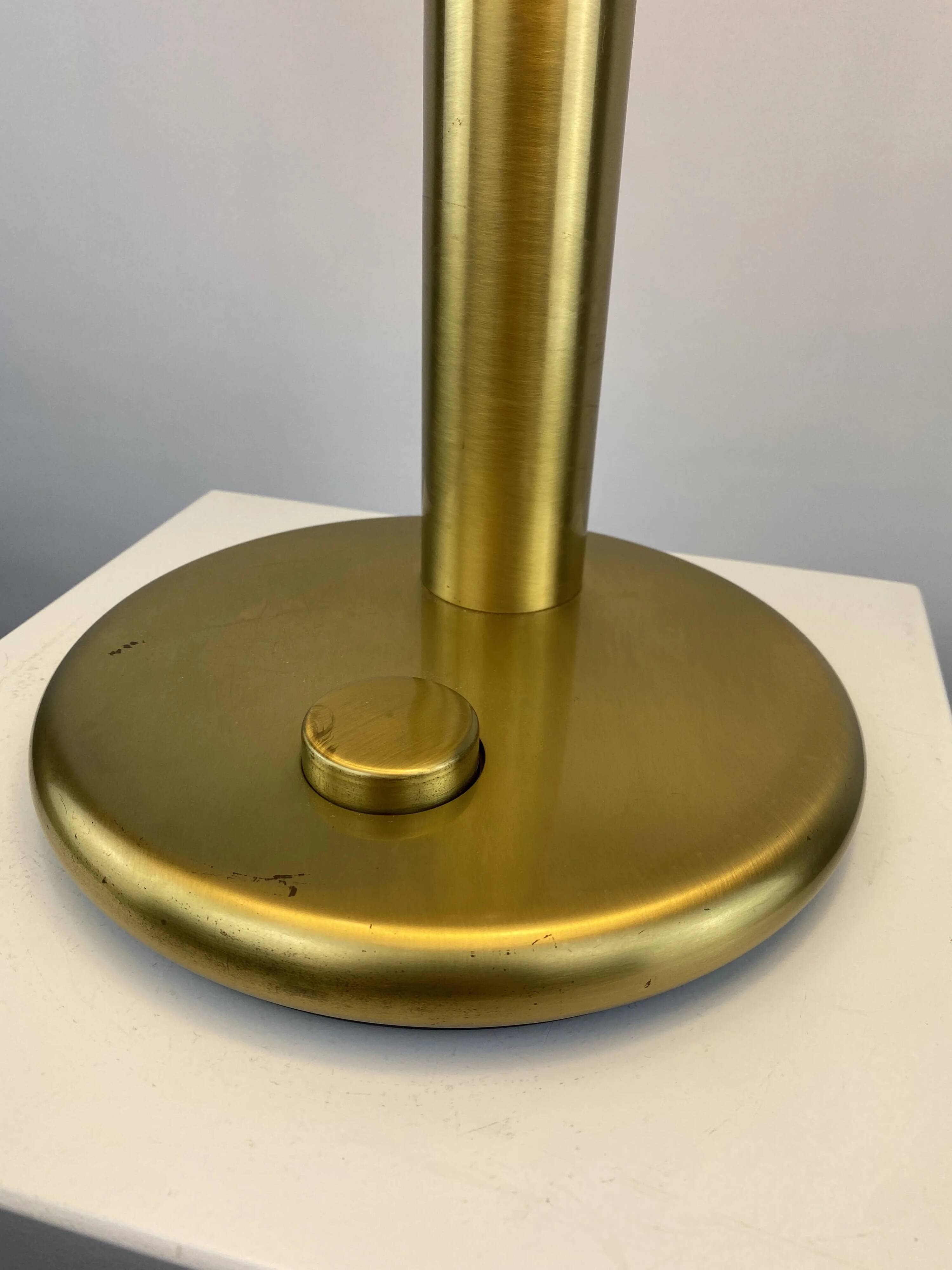 Lampe de bureau marron et or 7603 par Heinz F.W. Stahl pour Hillebrand 1970