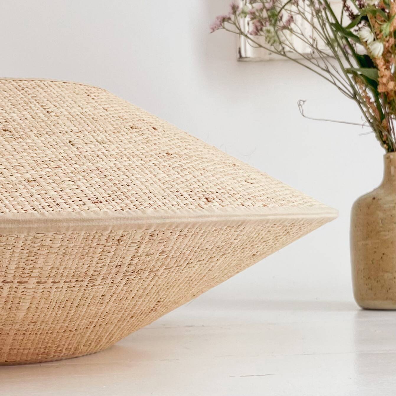 Woven rattan pendant light