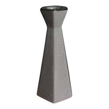 Ceramic candlestick with crackled glaze and gilding, Art Deco