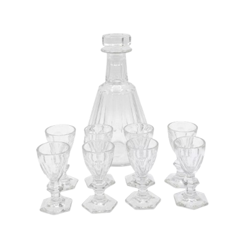 Digestif Service Crystal Baccarat - Harcourt Model (Decanter + 8 Glasses)