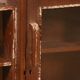 Old art deco showcase in burmese teak with original white edging