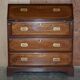 Anglo-Indian military desk in camphor wood and brass