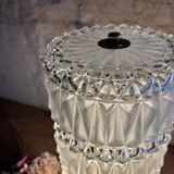 Vintage pressed glass column table lamp