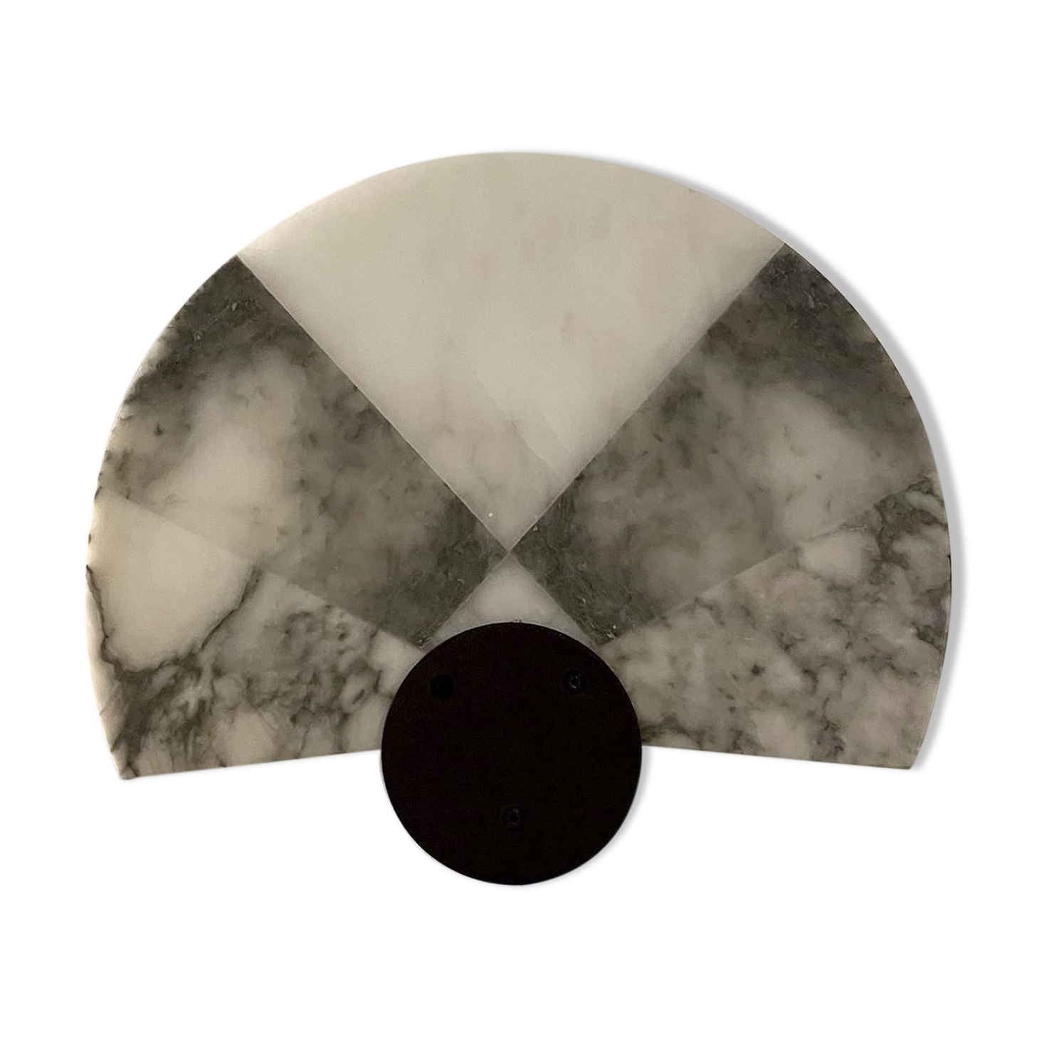 Rainbow wall lamp in alabaster and marble in the taste of Angelo Mangiarotti.