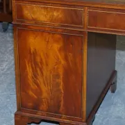 Vintage Green Hunter Leather Pedestal Desk by Bevan Funnell