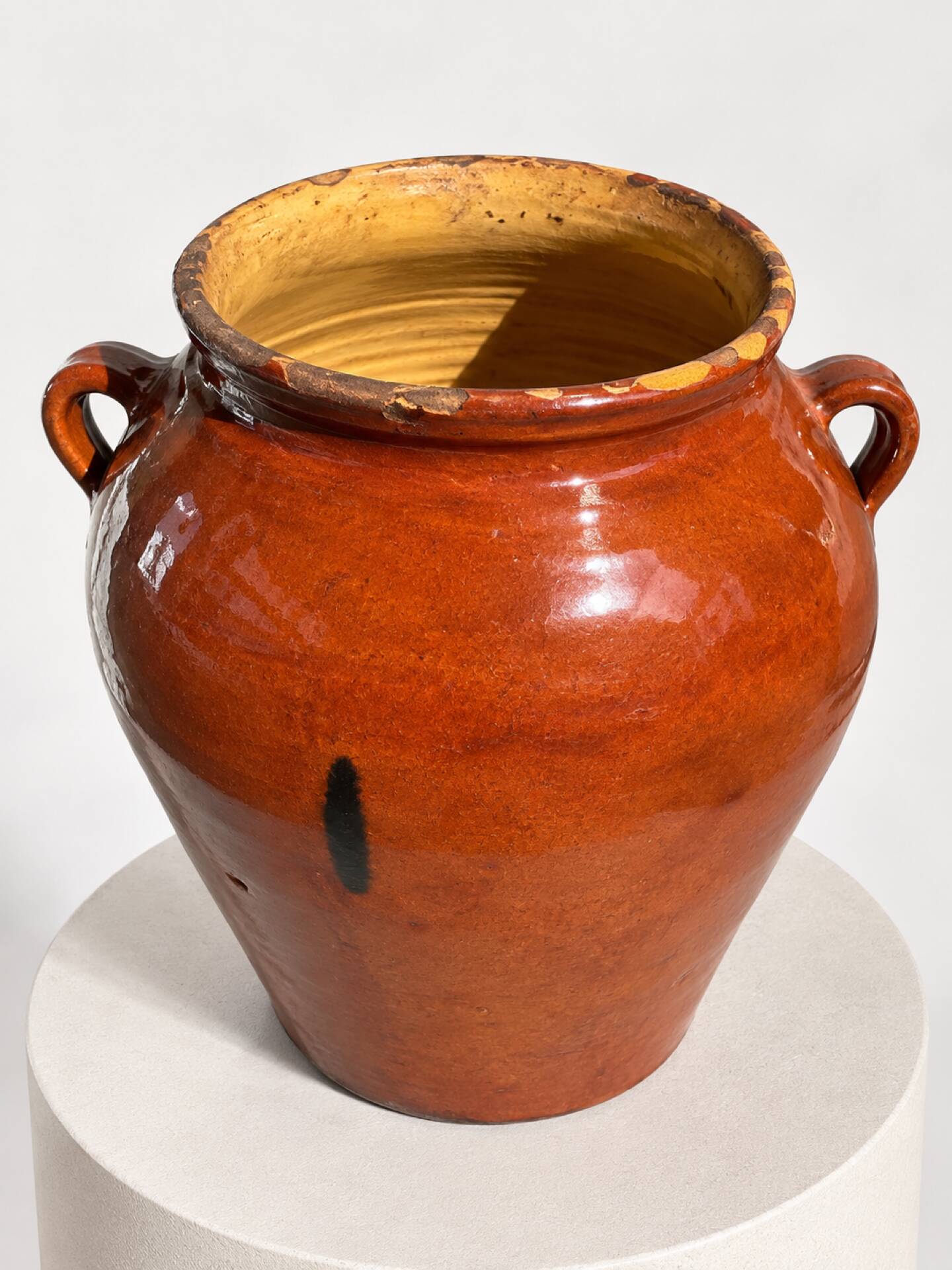 Ancien pot en terre cuite vernissée XIXeme