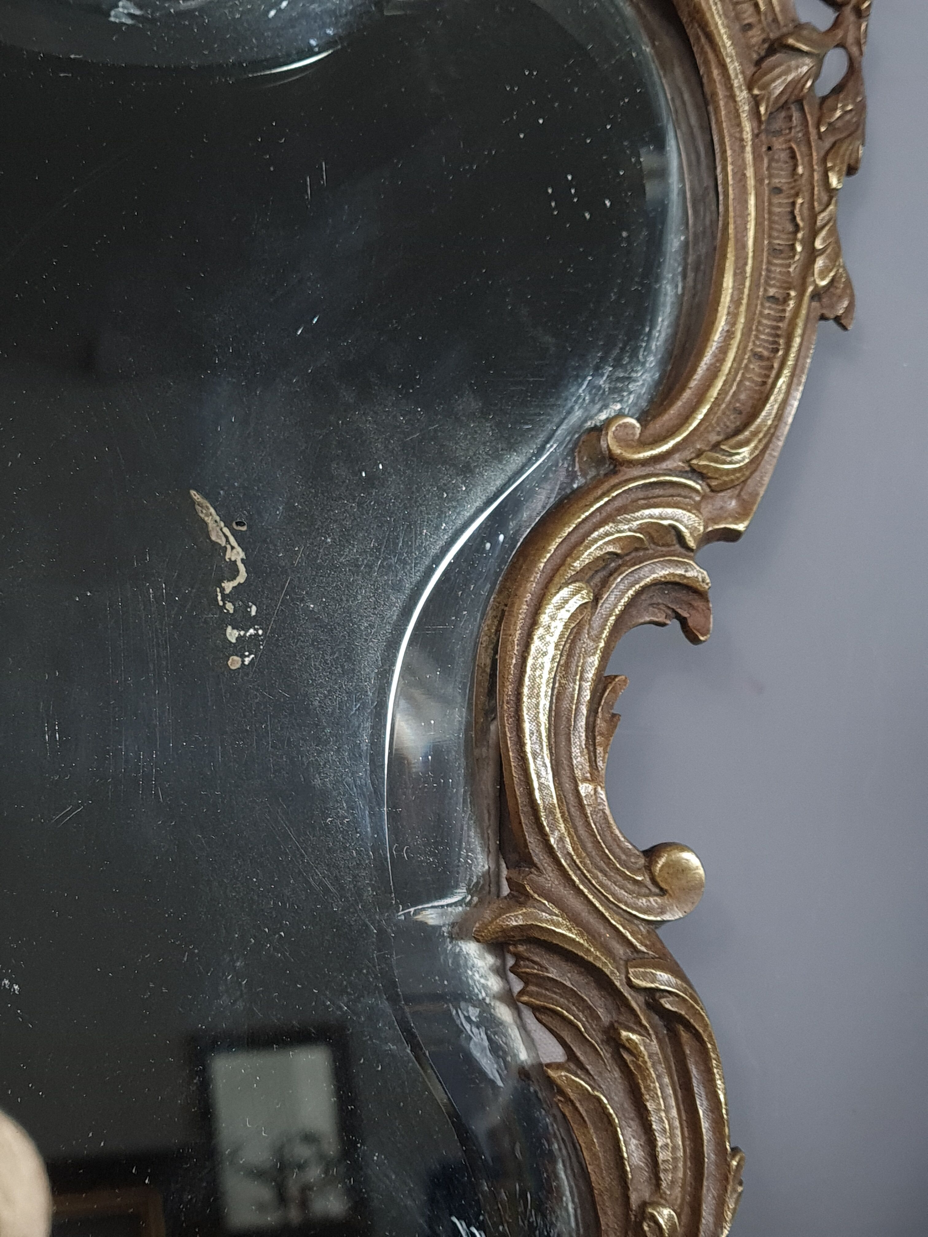 Old beveled mirror and bronze Louis XV style 52x32 cm SB