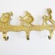 Brass coat rack with animal motif, wall hook children's room, key rack
