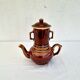 Cafetière en céramique marron vintage
