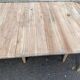 Renovated square extendable dining table in raw solid cherry wood, Louis XVI style.