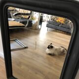 Miroir Louis Philippe noir mat ancien