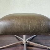 Metal footrest with 70cm leather coating