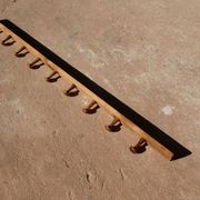 School wall coat - solid wooden rail of 10 patères