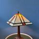 Lampe de table Tiffany colorée en vitrail, style Art déco