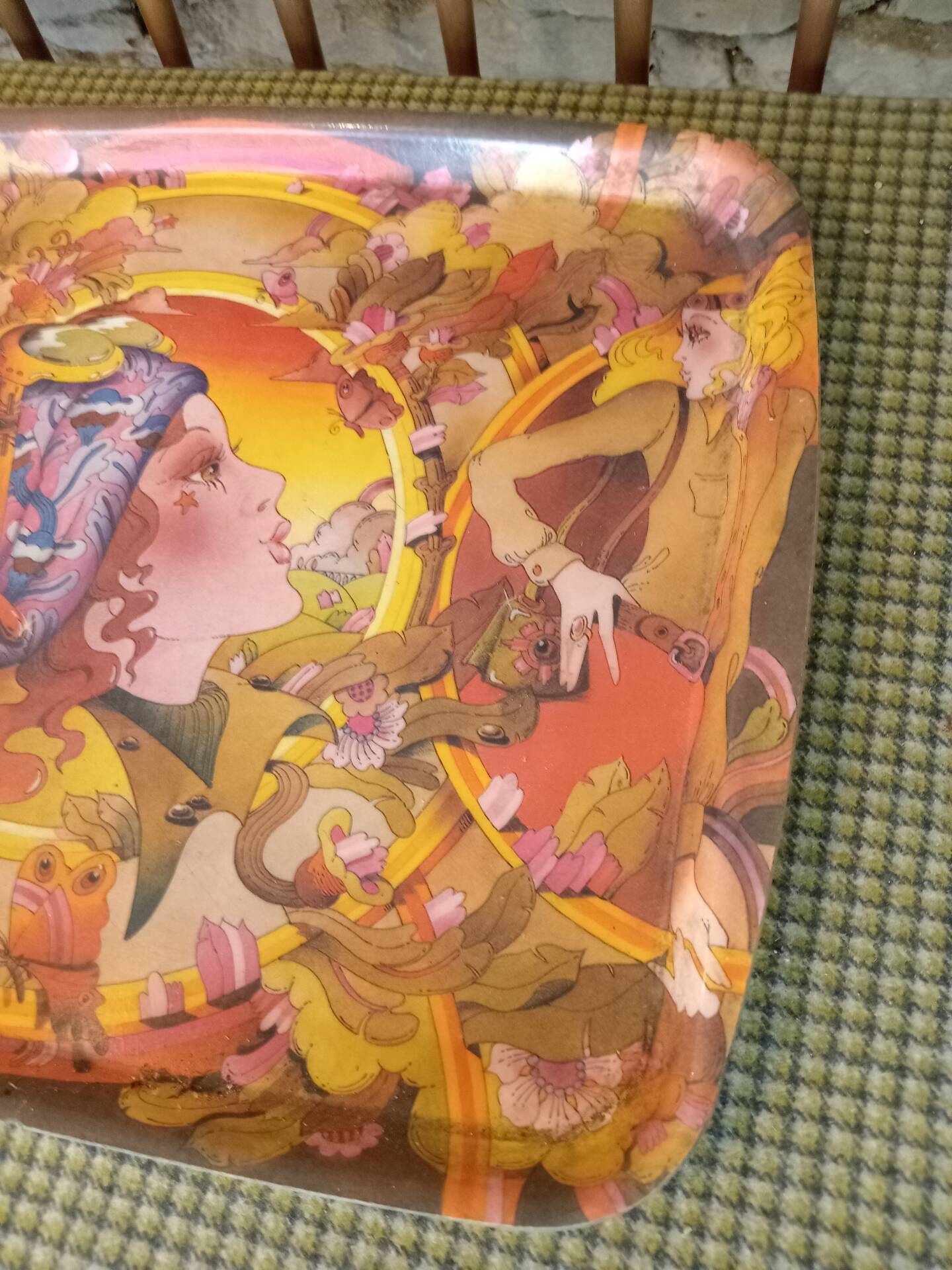 1970s resin serving tray