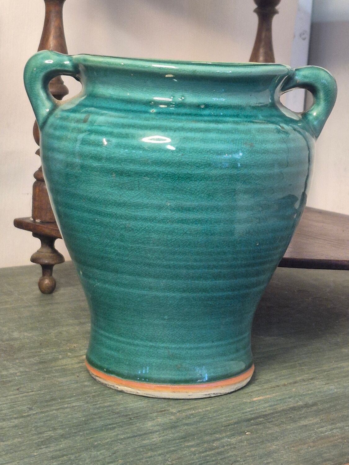 Vintage green vase