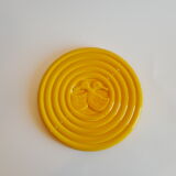 Vintage art deco duck yellow slip coaster