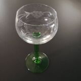 Set of 10 Alsatian wine glasses (+ 1 free), engraved with “bunch of grapes” decor