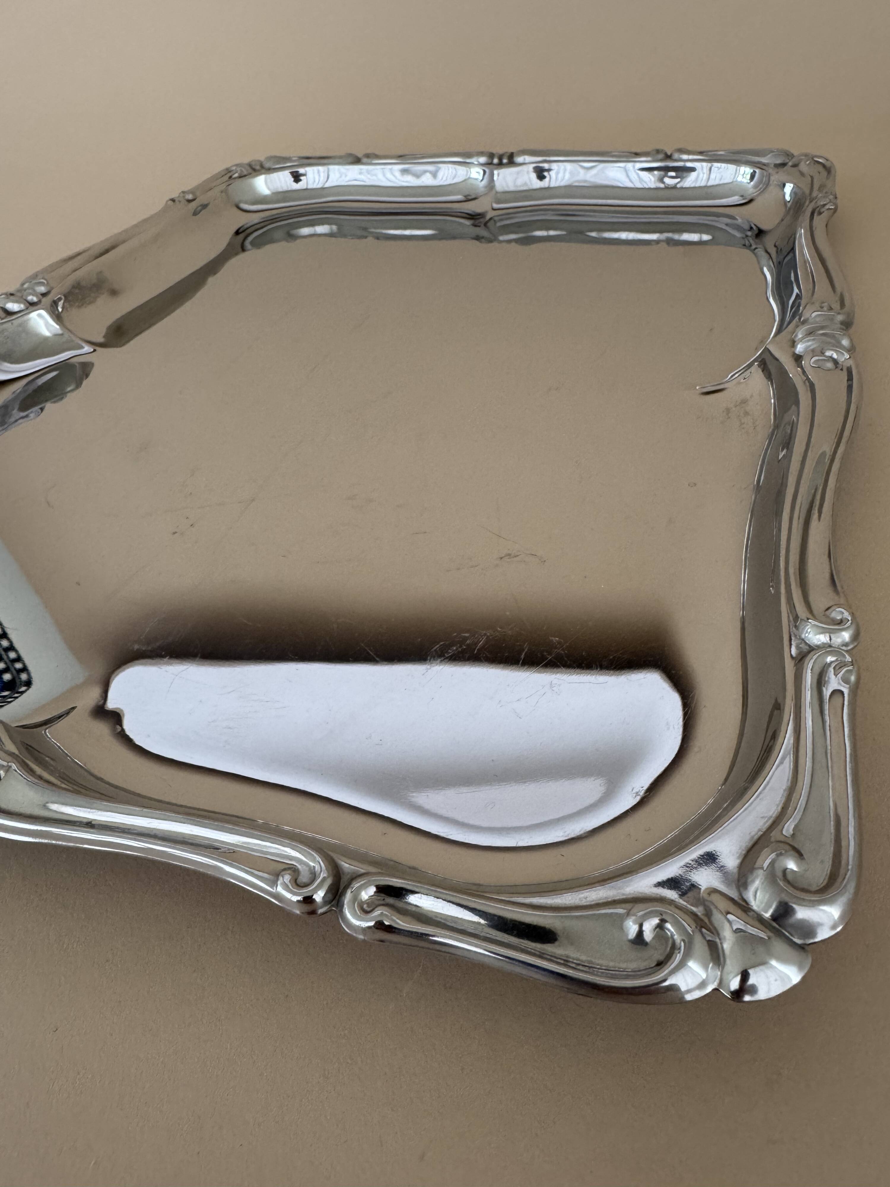 Vintage XL Baroque Style Stainless Steel Serving Tray German Made