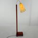 Lampadaire en bois et laiton des années 1950, Allemagne