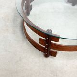 Table basse ronde en palissandre, années 1970