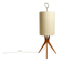 Mid Century Modern tripod walnut wood floor lamp with large fabric shade