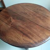 Table guéridon XIX acajou pied central
