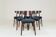 Navy blue boucle dining chairs set of 6