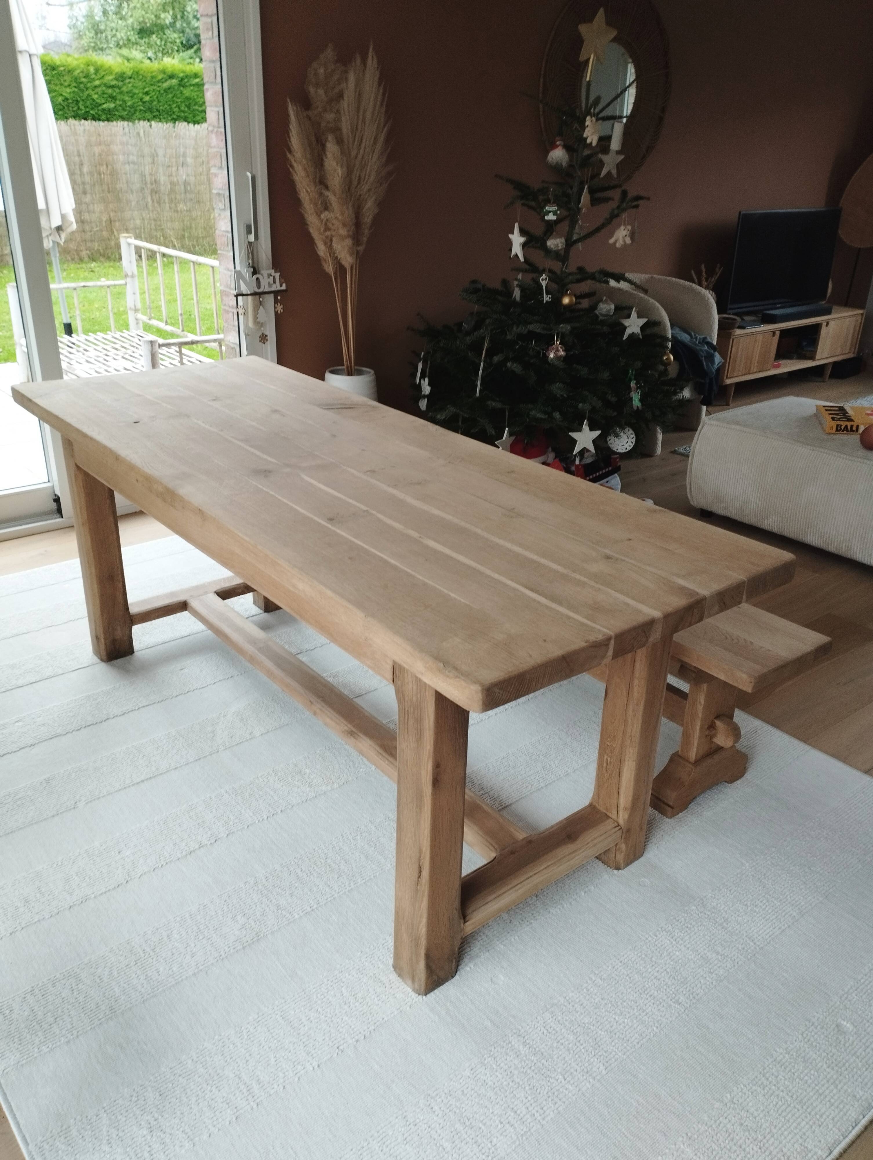 Solid oak farm table