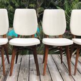 4 chaises en teck design 1960