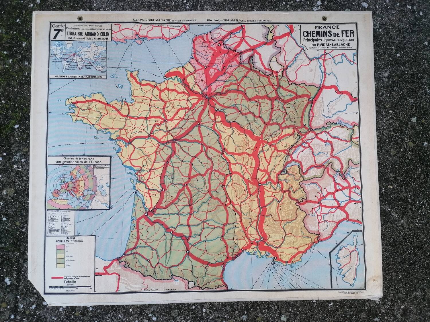 Old map France Chemins de fer Lablache.
