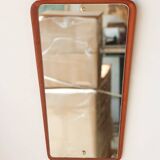 Vintage Teak Wall Mirror - Asymmetrical Scandinavian Design, 1950s