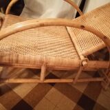 Wicker rattan chaise longue