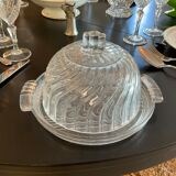 Bell and cheese dish Glass. Art Deco