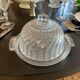 Cloche et plat à fromage verre Art Deco