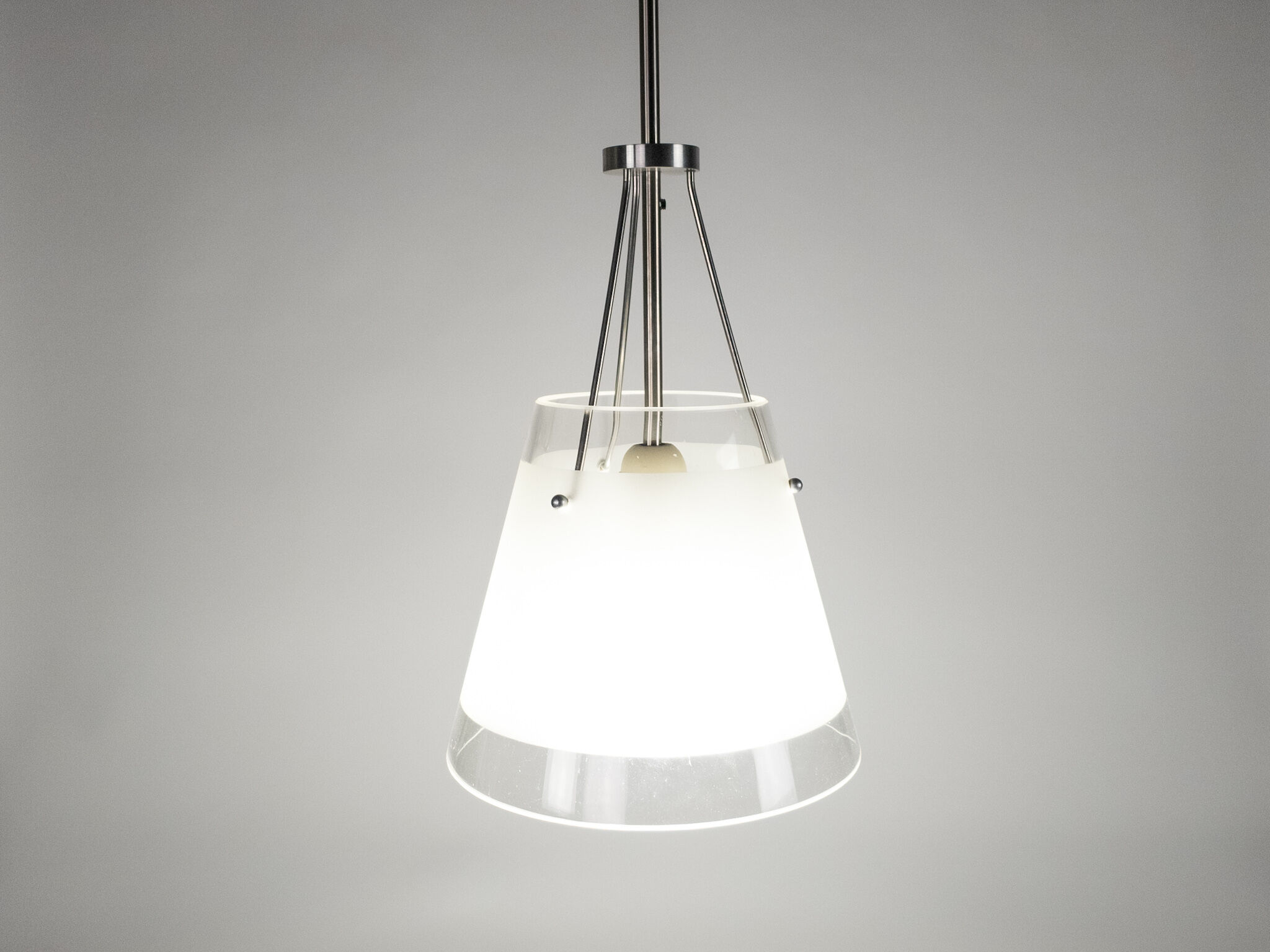 Dutch design - Hala Zeist - hanging lamp - satined glass - marked - post modern - 80's