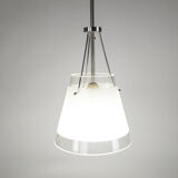 Dutch design - Hala Zeist - hanging lamp - satined glass - marked - post modern - 80's