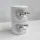 Pair of white ceramic table lamps by Perdomello, 1970.