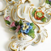 Beautiful hand-painted Mid Century porcelain wall lamp