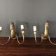 Pair d swans solid brass wall light