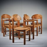 Dining chairs x 6, Rainer Daumiller, solid pine, 1970s