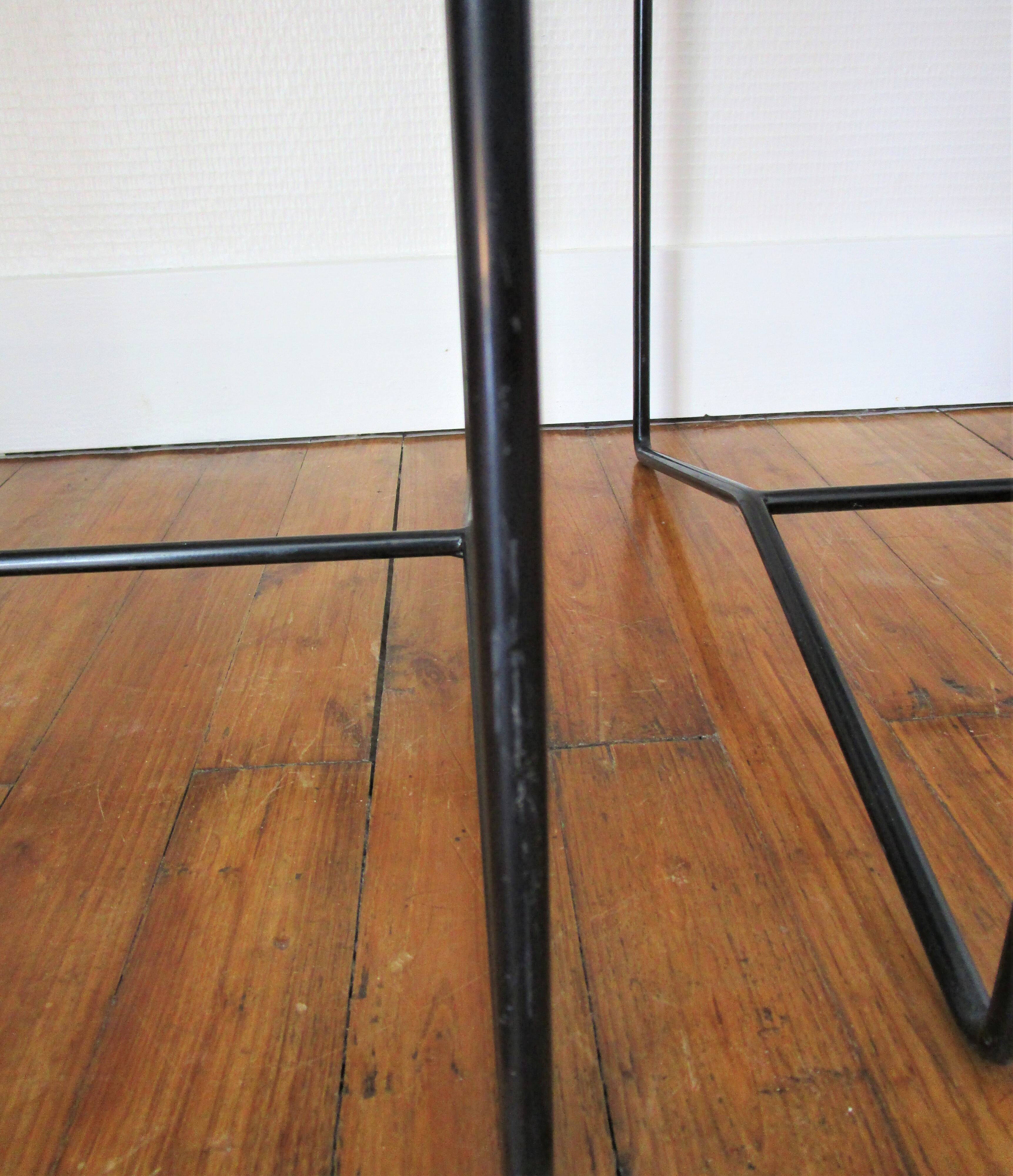 Pair of perforated metal steel chairs from the 80s