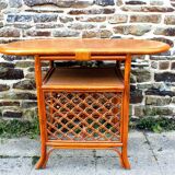 Vintage rattan bar cabinet from the 70s