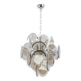 Vistosi Chrome Suspension with Smoked Glass Discs, Italy, 1970s