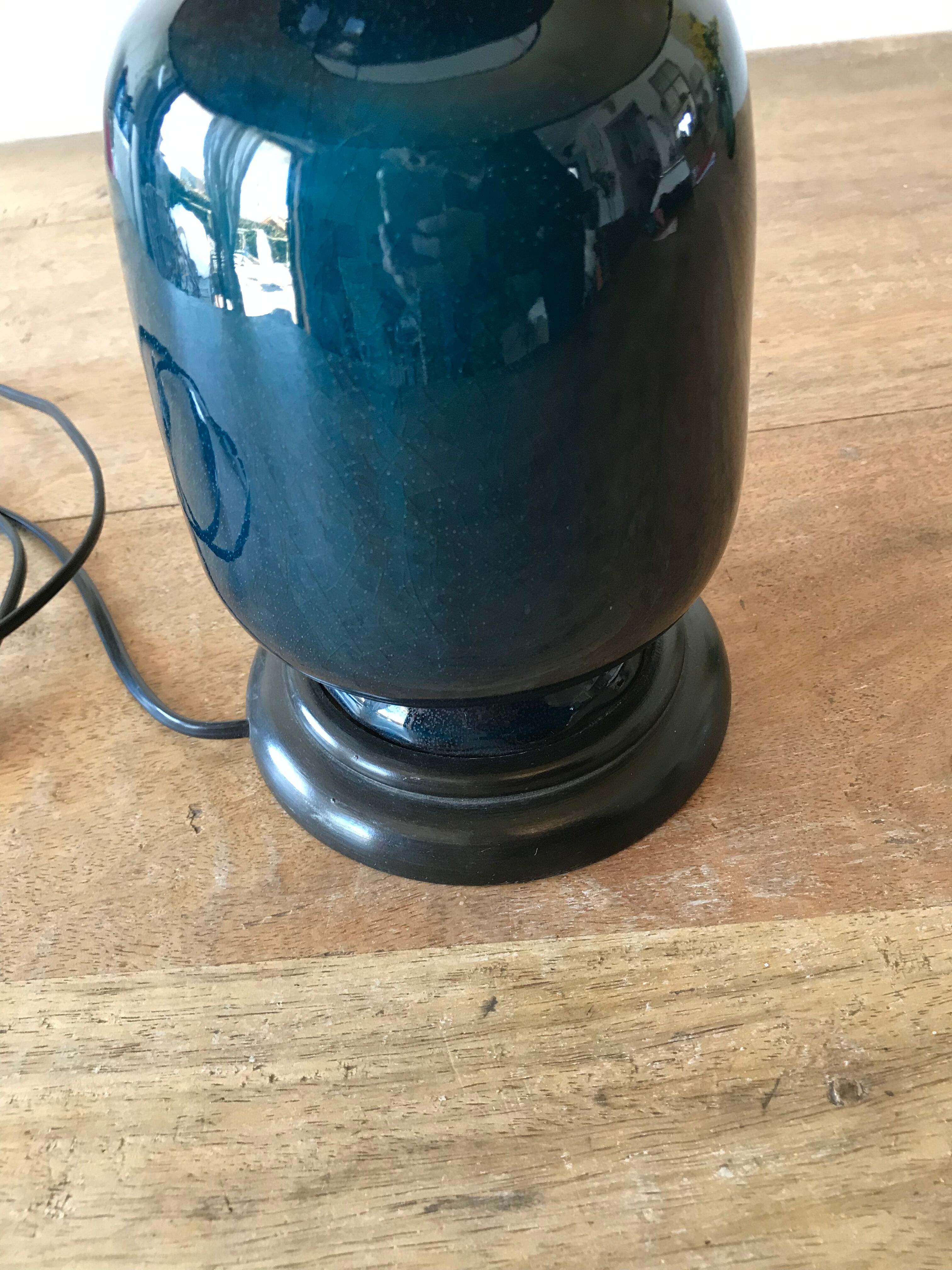 Lampe céramique bleu