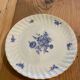 Set of 12 dessert plates blue flowers porcelain Aquitaine