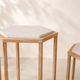 Set of 3 nesting tables in travertine and wood – Roche Bobois, 1970s